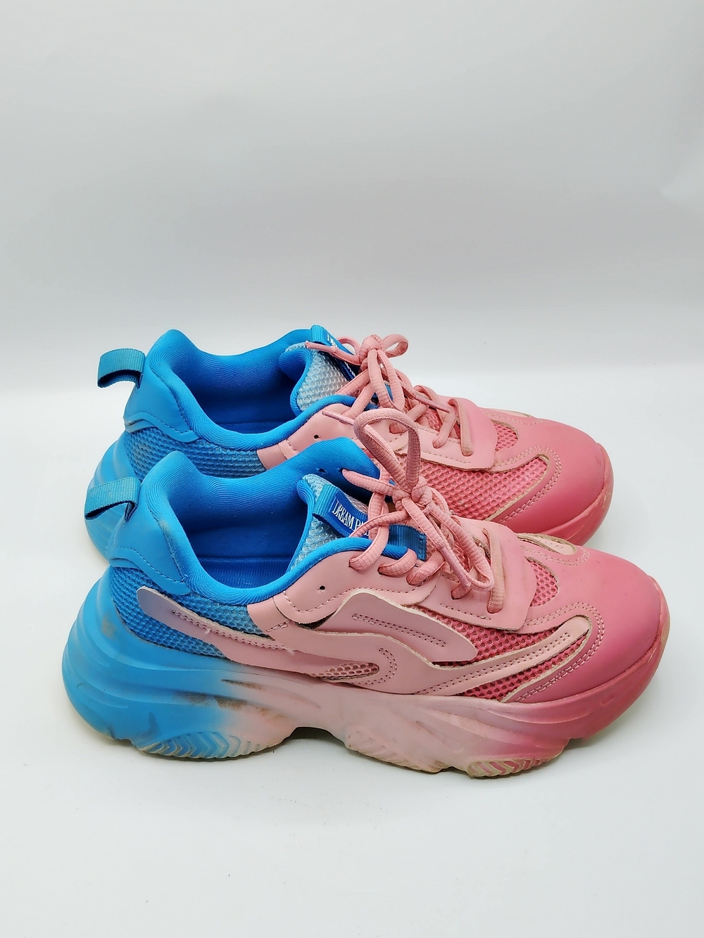 Womens  Pink and Blue Athletic Sneakers - Lightweight Comfort